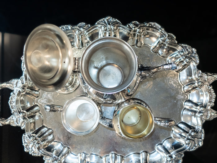 Antique Silver Plate Tea Set Sheets Silverplate Co 1875 Serving Trays