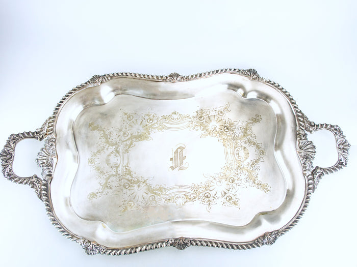 Antique XL Silver Plate Serving Tray Barbour Silver Co Circa 1890s