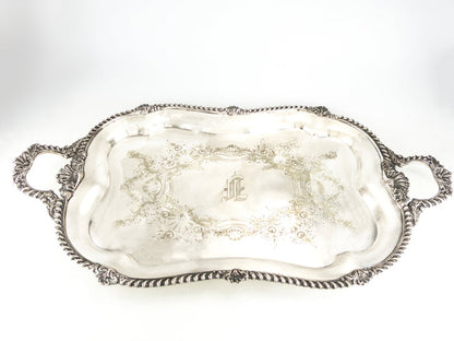 Antique XL Silver Plate Serving Tray Barbour Silver Co Circa 1890s