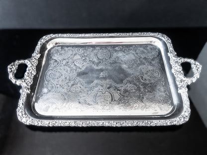 Antique XL Silver Plate Serving Tray Ellis Barker England 1906