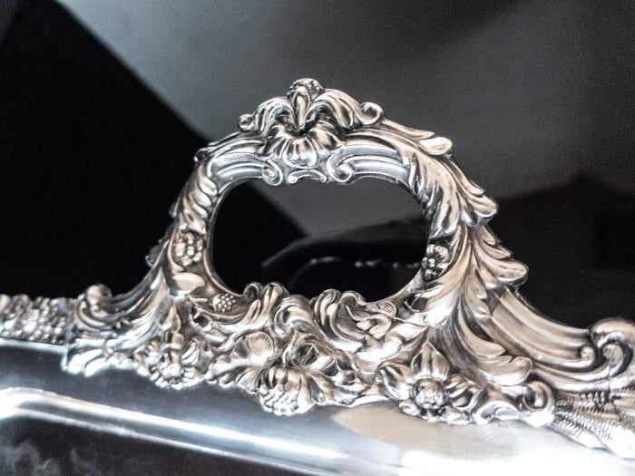 Antique XL Silver Plate Serving Tray Ellis Barker England 1906