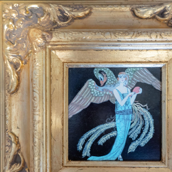 Oil Painting Woman In Gown Art Deco Gilded Framed Sortileges