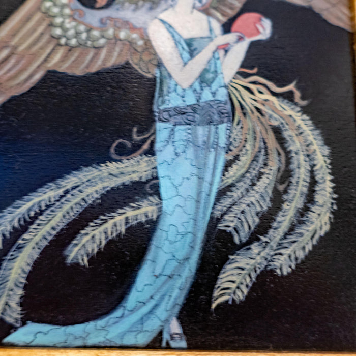 Oil Painting Woman In Gown Art Deco Gilded Framed Sortileges