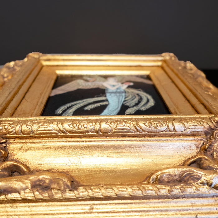 Oil Painting Woman In Gown Art Deco Gilded Framed Sortileges