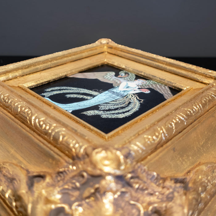 Oil Painting Woman In Gown Art Deco Gilded Framed Sortileges