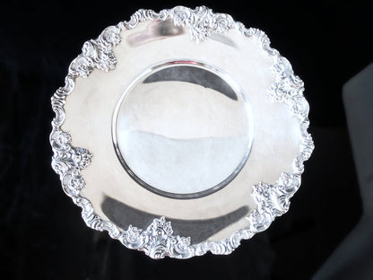 Baroque By Wallace Silver Plate Cake Plate Pedestal Stand