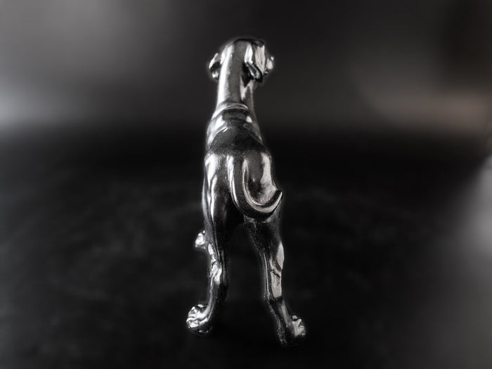 Black Foxhound Dog Sculpture Figure 9" Long Statues
