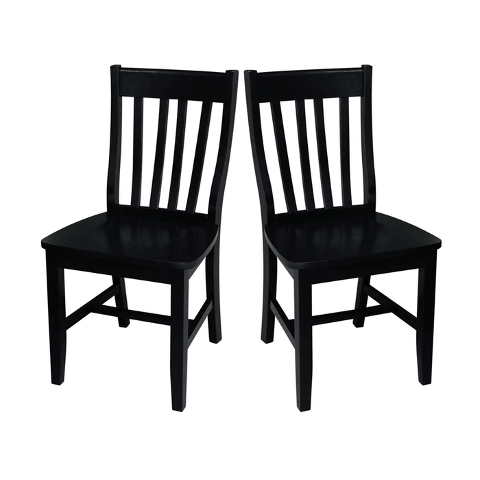 Cafe Chairs - Wood/Black (Set of 2) - Wichita Home Outlet