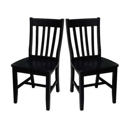 Cafe Chairs - Wood/Black (Set of 2) - Wichita Home Outlet