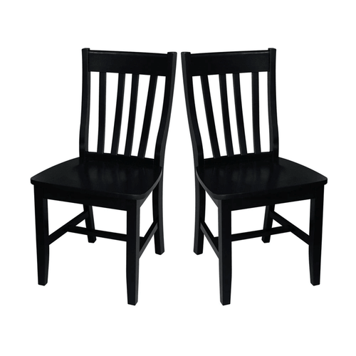 Cafe Chairs - Wood/Black (Set of 2) - Wichita Home Outlet