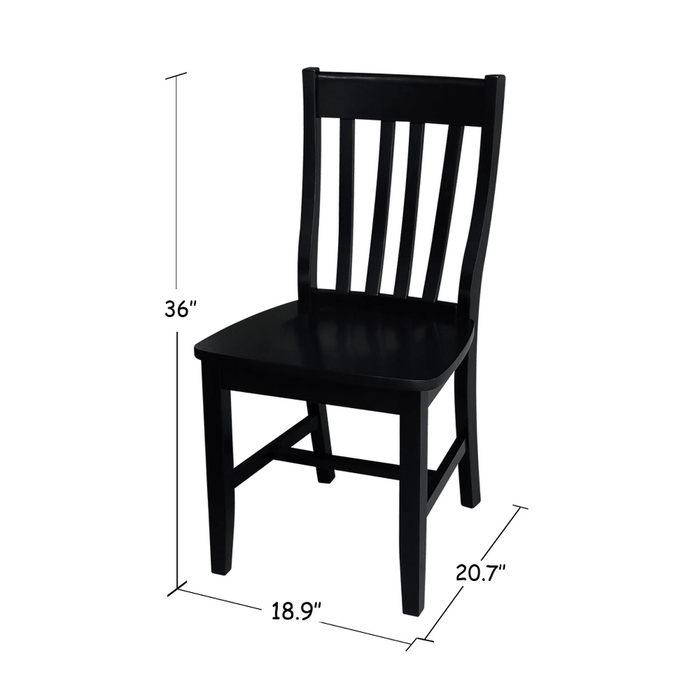 Cafe Chairs - Wood/Black (Set of 2) - Wichita Home Outlet