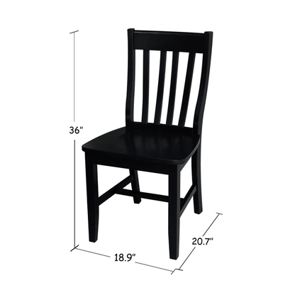 Cafe Chairs - Wood/Black (Set of 2) - Wichita Home Outlet