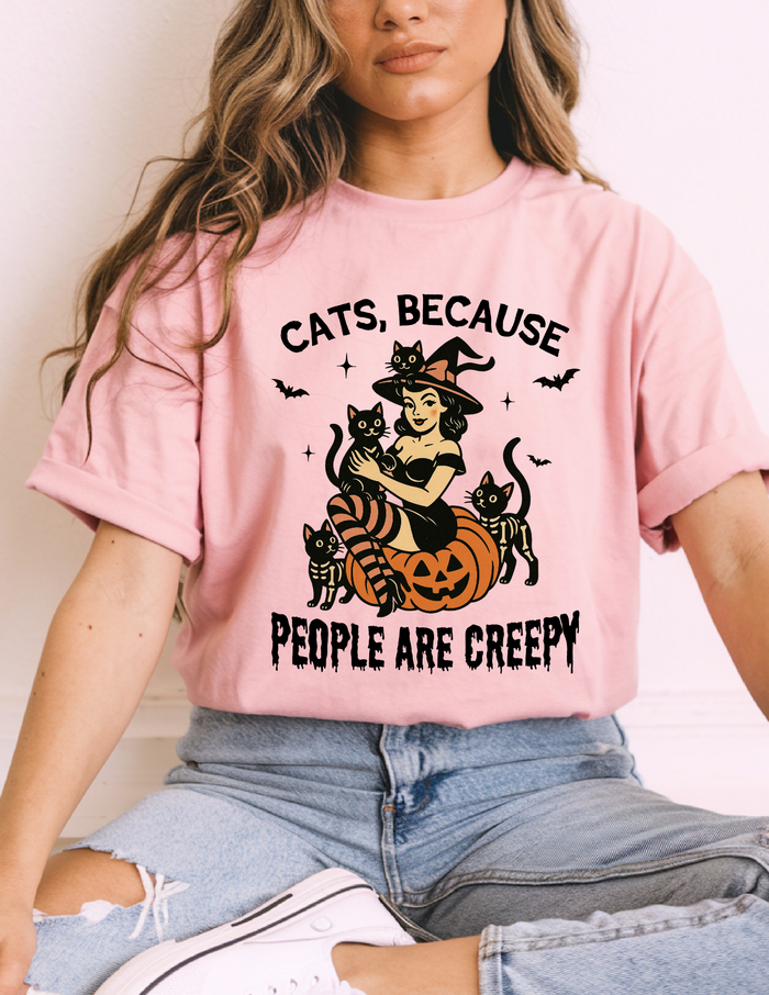 "Cats, Because People Are Creepy" Tee