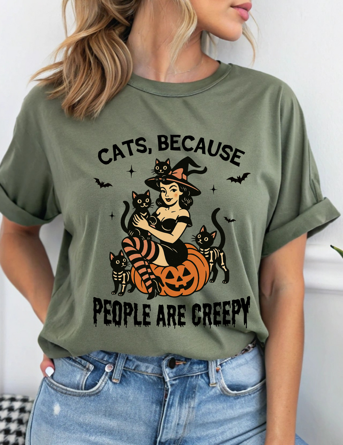 "Cats, Because People Are Creepy" Tee