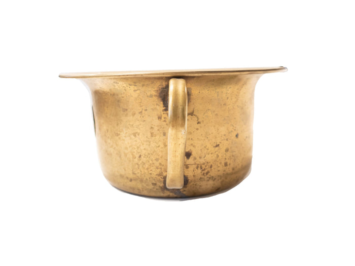 Central Pacific Railroad Large Brass Chamber Pot Hotel Military RR Silver