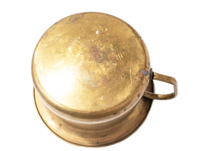 Central Pacific Railroad Large Brass Chamber Pot Hotel Military RR Silver