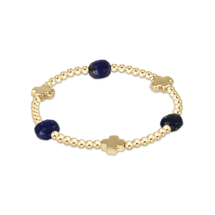Enewton Signature Cross Admire Gold Pattern 3mm Bead Bracelet - Lapis Enewton Signature Cross Admire Gold Pattern 3mm Bead Bracelet - Lapis Bracelet