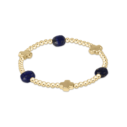 Enewton Signature Cross Admire Gold Pattern 3mm Bead Bracelet - Lapis Enewton Signature Cross Admire Gold Pattern 3mm Bead Bracelet - Lapis Bracelet