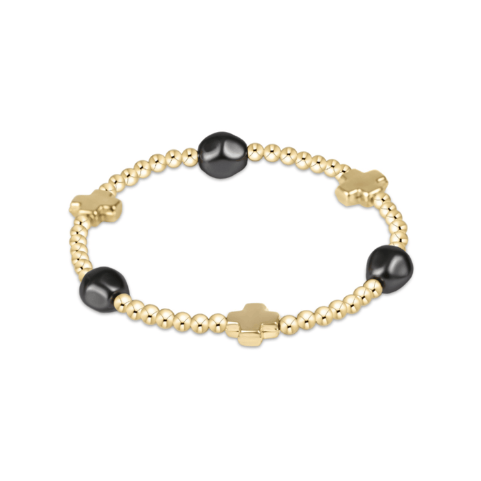 Enewton Signature Cross Admire Gold Pattern 3mm Bead Bracelet - Pearl Dark Grey Enewton Signature Cross Admire Gold Pattern 3mm Bead Bracelet - Pearl Dark Grey Bracelet