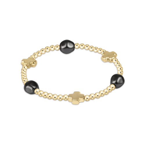 Enewton Signature Cross Admire Gold Pattern 3mm Bead Bracelet - Pearl Dark Grey Enewton Signature Cross Admire Gold Pattern 3mm Bead Bracelet - Pearl Dark Grey Bracelet
