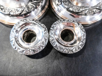 George IV Silver Plate Candle Holder Pair Old Sheffield Plate Candle Sticks Candles And Candelabra