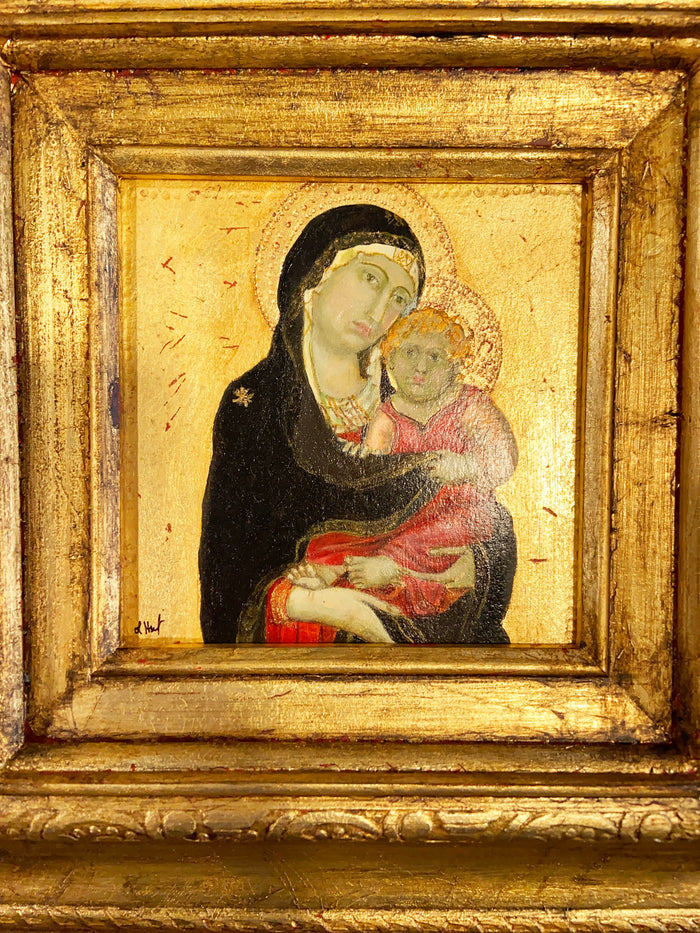 Gilded Framed Oil Painting Madonna And Child Antique Style Paintings And Art
