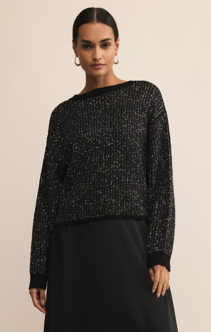 Gleam Sequin Sweater in Black Gleam Sequin Sweater in Black Sweaters