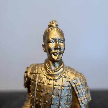 Gold Chinese Warrior Bookends