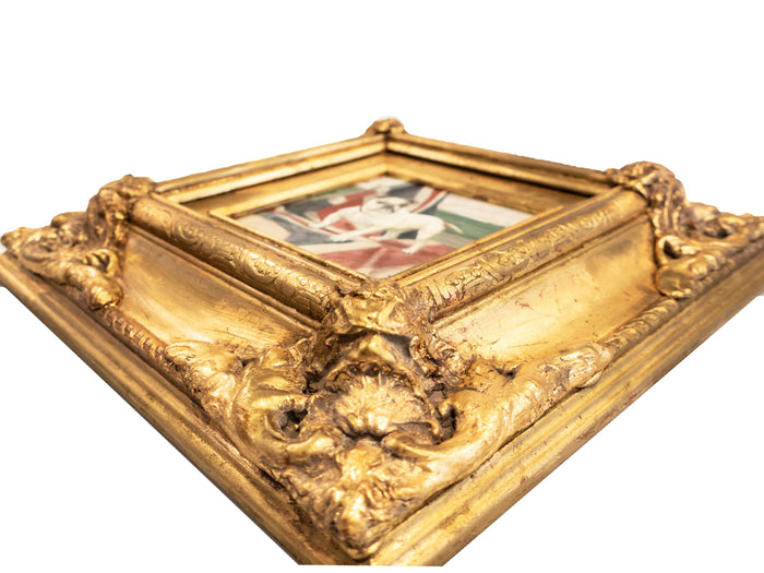 Gold Framed Oil Painting Bulldog British Flag Antique Style Paintings And Art