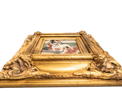 Gold Framed Oil Painting Bulldog British Flag Antique Style Paintings And Art