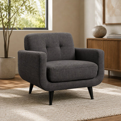 Hadley Tufted Accent Chair - Heirloom Charcoal - Wichita Home Outlet
