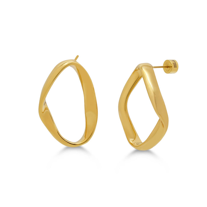 Isla “Go With the Flow” Sculptural Stud Earrings – Waterproof, Tarnish-Free Isla “Go With the Flow” Sculptural Stud Earrings – Waterproof, Tarnish-Free Earrings