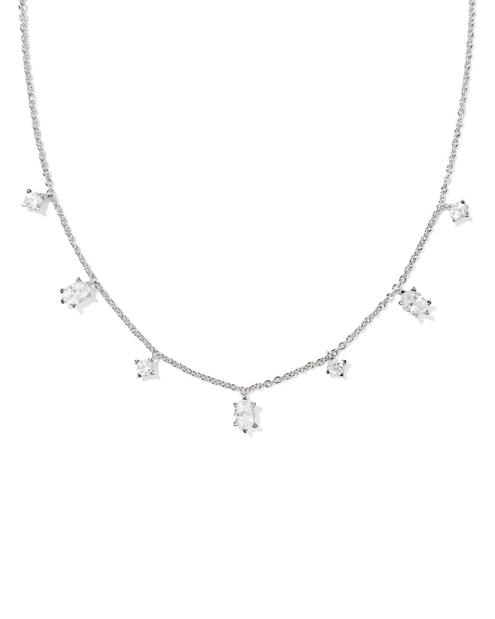 Kendra Scott Cailin Silver Delicate Strand Necklace in White CZ Kendra Scott Cailin Silver Delicate Strand Necklace in White CZ Necklaces