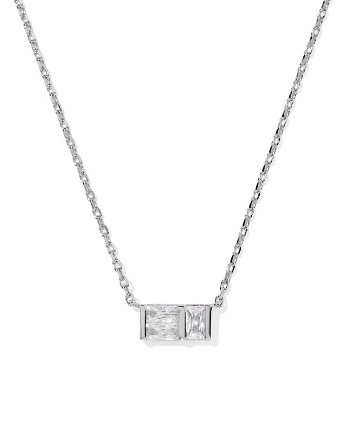 Kendra Scott Jamie Silver Pendant Necklace in White CZ Kendra Scott Jamie Silver Pendant Necklace in White CZ Necklaces
