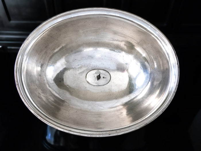 Large Antique Silver Soldered Meat Dome Food Cloche Hotel Silver Hotel Military RR Silver
