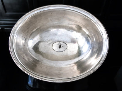 Large Antique Silver Soldered Meat Dome Food Cloche Hotel Silver Hotel Military RR Silver