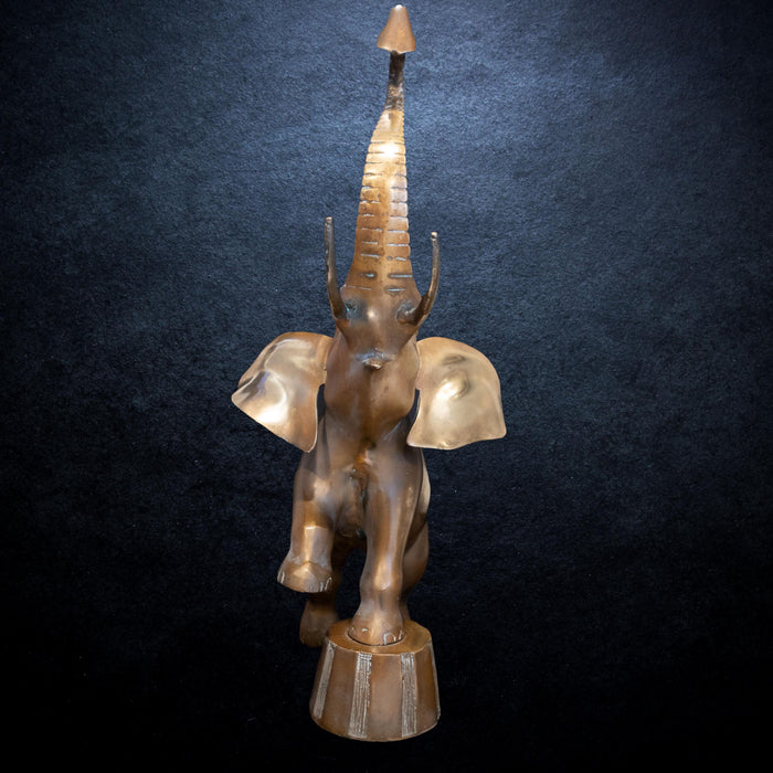 Large Brass Elephant Statue Doorstop 15" X 19"