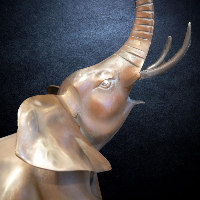 Large Brass Elephant Statue Doorstop 15" X 19"