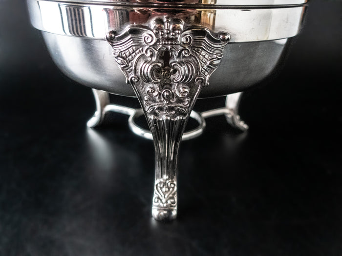 Large Silver Plate Covered Chafing Dish Stand Gorham Hispana Dining And Serving