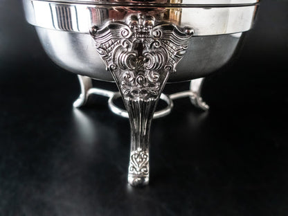 Large Silver Plate Covered Chafing Dish Stand Gorham Hispana Dining And Serving