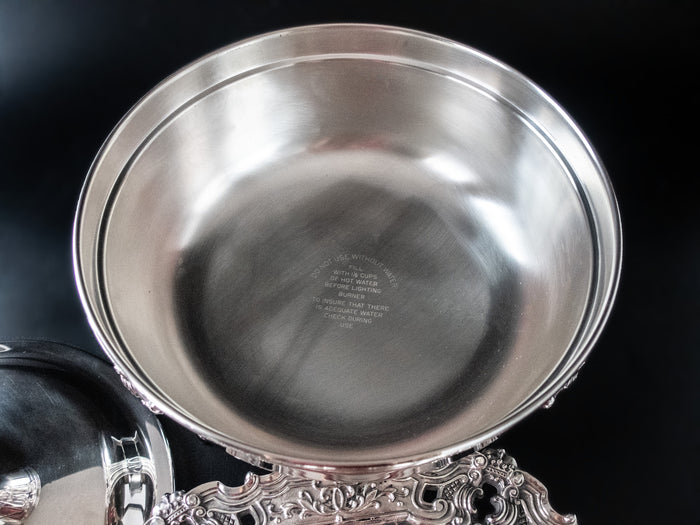 Large Silver Plate Covered Chafing Dish Stand Gorham Hispana Dining And Serving