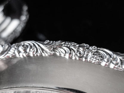 Large Silver Plate Covered Chafing Dish Warming Serving Dish Beverly Manor