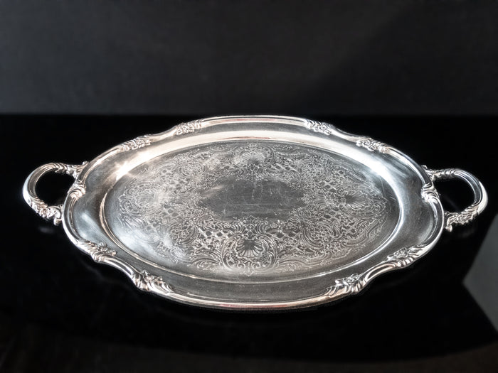 Large Silver Plate Serving Tray Oval Reed And Barton Regent 1820 Serving Trays