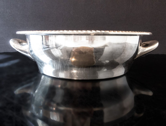 Large Silver Soldered Serving Bowl Serving Dish Circa 1940