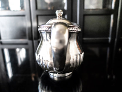 Large Silver Soldered US Navy Teapot Wardroom Officer's Mess Usn With Fouled Anchor Hotel Military RR Silver