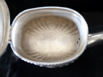 Large Silver Soldered US Navy Teapot Wardroom Officer's Mess Usn With Fouled Anchor Hotel Military RR Silver