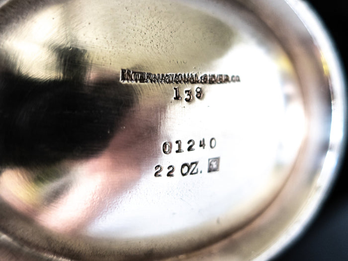 Large Silver Soldered US Navy Teapot Wardroom Officer's Mess Usn With Fouled Anchor Hotel Military RR Silver