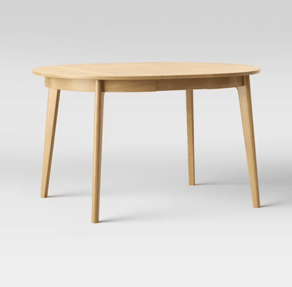 Mid-Century Round 40 - 52" Dining Table - Natural Color - Wichita Home Outlet