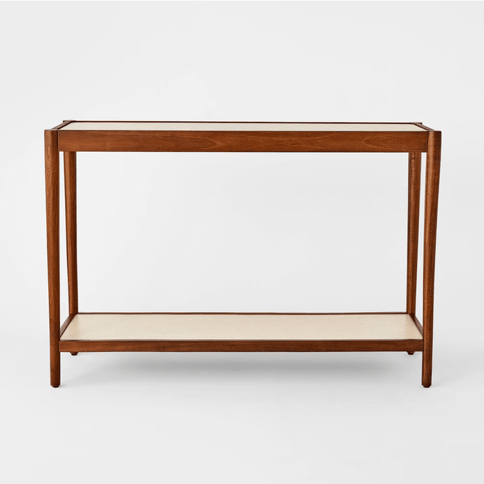 Natural Linen Console Table with Shelf Mahogany - Brown - Wichita Home Outlet