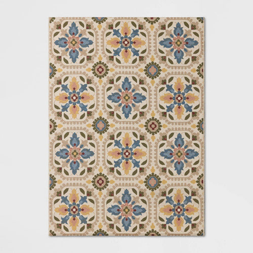 Nomad Woven Area Rug - Beige, 5' x 7' - Wichita Home Outlet